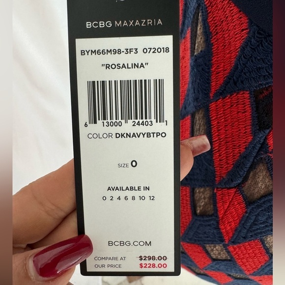 BCBG MaxAzria  Rosalina Woven V-Neck Peplum Dress Size 0 NWT - Picture 13 of 16